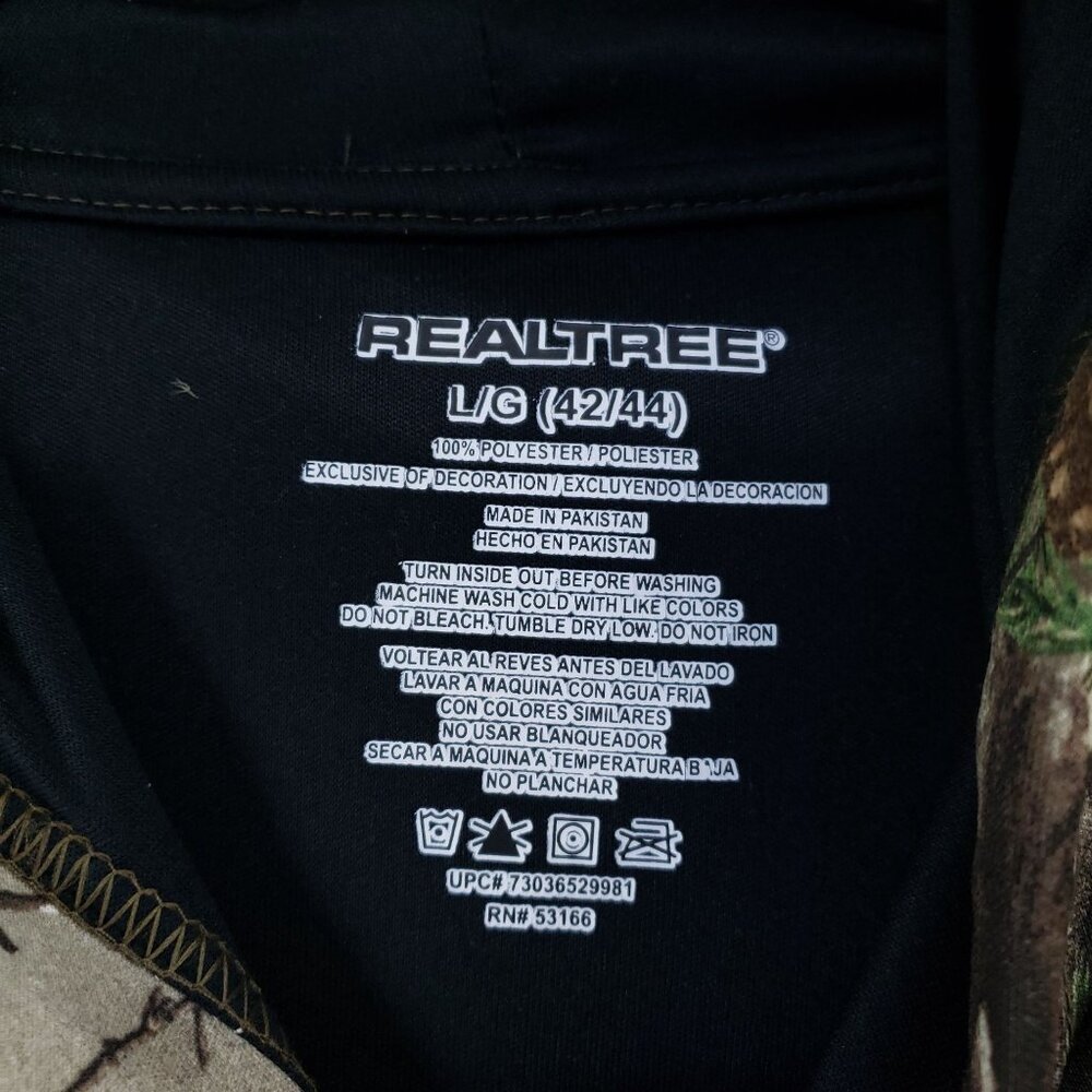 Realtree Camouflage Hooded Sweatshirt Mens Large 42-44 Polyester Casual Crewneck - Picture 5 of 7